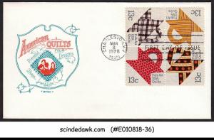 UNITED STATES USA - 1978 AMERICAN QUILTES / FOLK ART - FDC