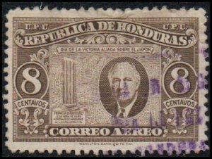 Honduras C163 - Used - 8c F. D. Roosevelt (Full name in Text) (1947)(cv $0.35)