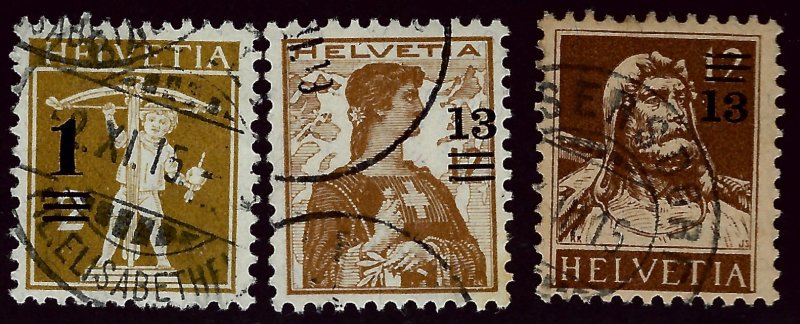 Switzerland #186-188 Used F-VF SC $19.00  ....Chance to buy a real Bargain!