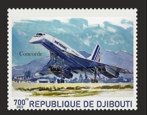 Stamps. Aviation, Plane, Concorde 1 stamps  perforated 2022 year Djibouti NEW