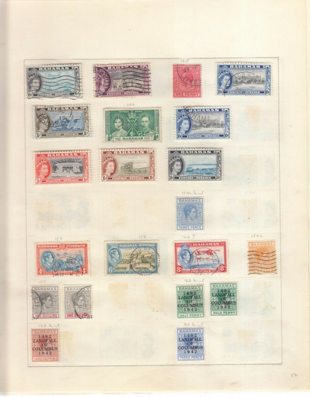 BAHAMAS 4 ALBUM PAGES OF MINT/USED VALUES/SETS 