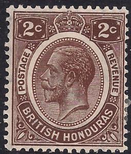 British Honduras 1922 - 33 KGV 2ct Brown  MM SG 127 ( H507 )