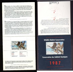 Canada-Unitrade#FWH3-unused NH Federal Wildlife Habitat booklet-Birds-Geese-1987