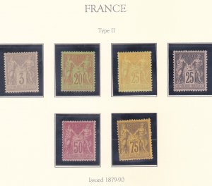 France 97-102 Mint 1879-90 Type II Navigation & Commerce set of 5 Scv $878.00