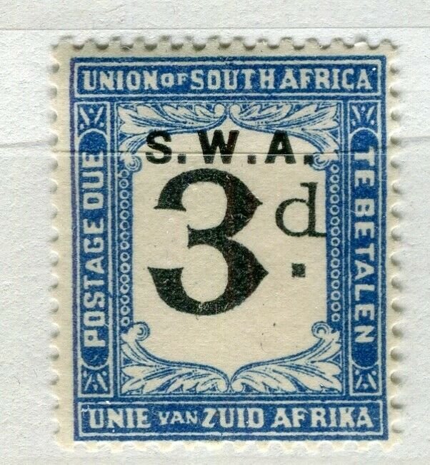 SOUTH WEST AFRICA; 1923 early Postage Due issue Mint hinged 3d. value