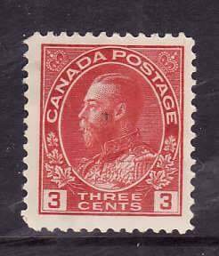 Canada-Sc#109- id2-unused hinged o.g.3c carmine KGV Admiral -1923-