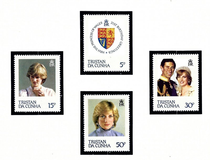 Tristan da Cunha 310-13 MNH 1982 Princess Diana