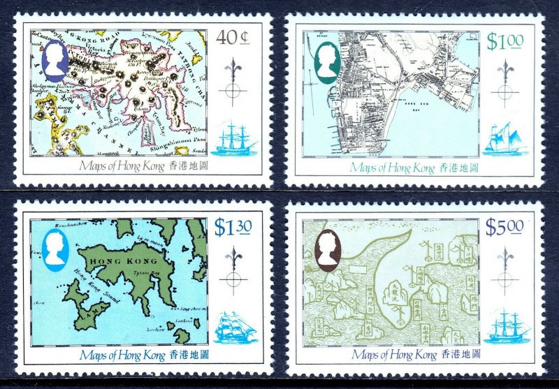 HONG KONG — SCOTT 427-430 — 1984 MAPS SET — MNH — SCV $17.50