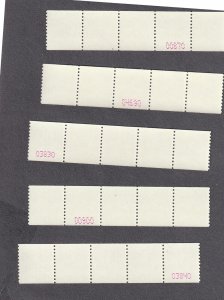 PNC5 37c Flag WA S1111 US #3631 MNH F-VF 5 Digit Pink Bottom BN Set 5