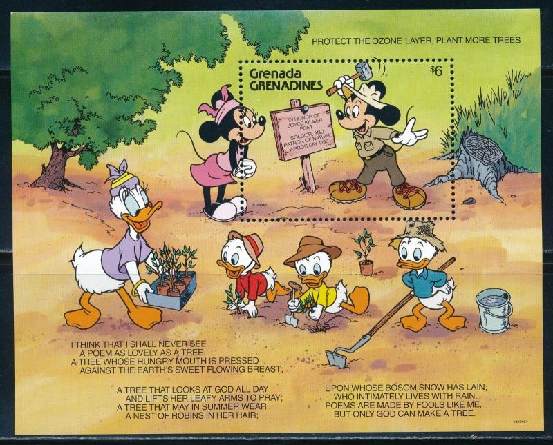 Disney Grenada Grenadines - MNH Souvenir Sheet Plant More Trees #1298 (1991)