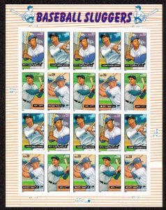 US #4080 - 83, 39c Baseball Sluggers, Sheet-VF mint never hinged, fresh   STO...