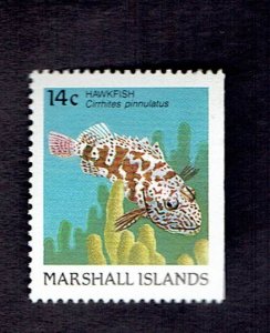 MARSHALL ISLANDS SCOTT#170 1988 14c HAWKFISH - MNH