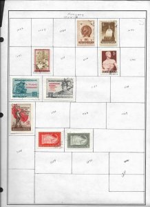 SD)1954-59 HUNGARY  3 ALBUM PAGES WITH VARIETY OF STAMPS, MINT & VERY LITTL