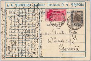 53736 - ITALY COLONIES: mixed postage LIBIA + TRIPOLITANIA on POSTCARD-