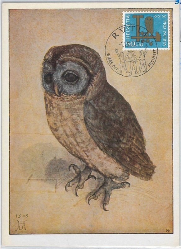 52687 - SWITZERLAND - POSTAL HISTORY: MAXIMUM CARD - 1959 PRO FAUNA BIRDS OWL-