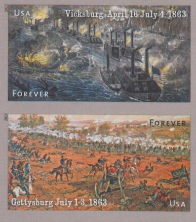 US 4787-8b Modern Imperf Vertical Civil War Battles Pair