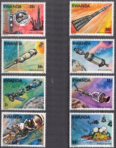 Rwanda 1976 Space Apollo - Soyuz Set of 8 MNH