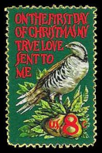 PCBstamps   US #1445 8c Christmas, Partridge, MNH, (27)