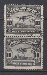 Ecuador 1930-44 10s Black Pair Used. Scott C30