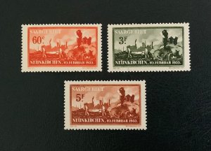 GERMANY SAAR SC#B44-46 XF MNH OG CV$250.00