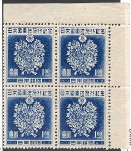 Doyle's_Stamps: 1947 Japanese New Constitution Blcks of 4, Scott #380** & #381**