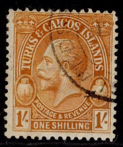 TURKS & CAICOS ISLANDS GV SG183, 1s brown-orange, FINE USED.