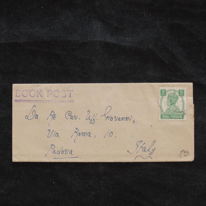 ZS-X179 INDIA GBC - Book Post, Great Franking To Italy Cover