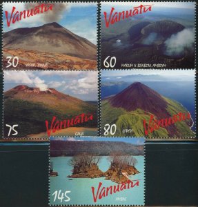 Vanuatu #728-732 Volcanoes Mountains Nature Postage Stamps Topical 1998 Mint LH