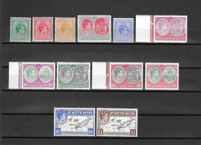 ST KITTS & NEVIS 1938/50 SG 68a/77f MNH