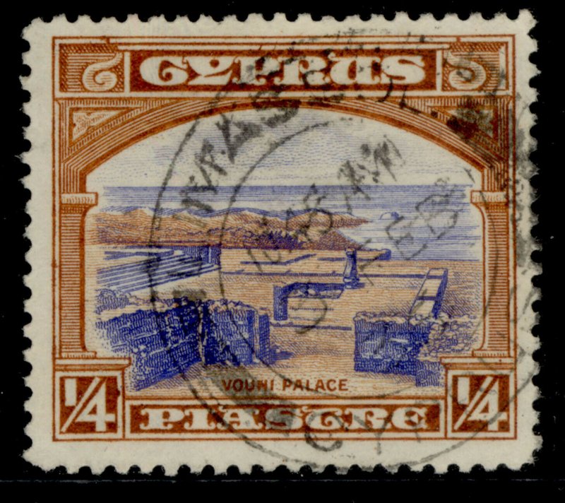 CYPRUS GV SG133, ¼pi ultramarine & orange-brown, FINE USED.