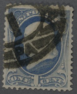 United States #206 Used F/VF Reengraved Letter or Numeral In Oval Cancel ...