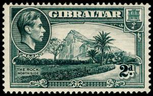 GIBRALTAR SG124b, 2d grey PERF 13, M MINT. WMK SIDEWAYS