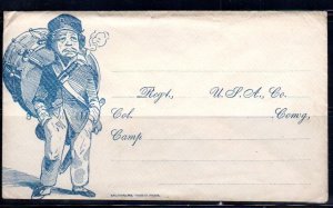 US 1860's CIVIL WAR COVER SHOWING SOLDIER WITH DRUM & SMOKING PIPE REGIMT....