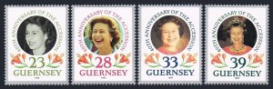 Guernsey 471-474, MNH. Michel 553-556. QE II, Accession to Throne,40th Ann.1992.