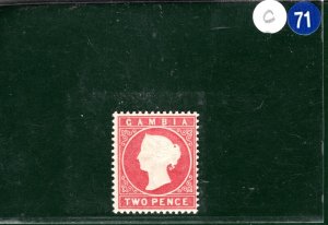 GAMBIA QV Classic Stamp SG.13B 2d Rose WMK UPRIGHT Mint LMM Cat £65++ CBLUE71 