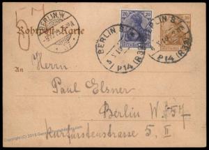 Germany 1919 Inflation Berlin Rohrpost Pneumatic Mail Cover Germania 82612