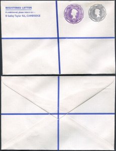 RSP16 2/- Grey and 3d Violet Stamped to Order Registered Envelope