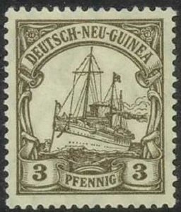 1918 3PF NEW GUINEA, GERMAN COLONIES, KAISER’S YACHT, GERMANY (MI. 24)  