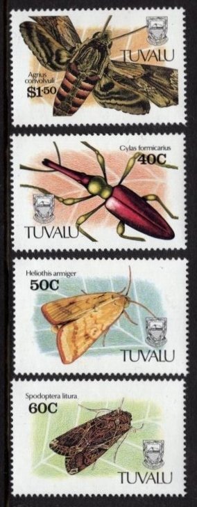 Tuvalu Scott 566-569, bugs and butterflies, MNH (1279), Free Shipping