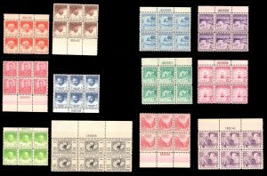 momen: US Stamps CANAL ZONE #136-147 1946 PLATE BLOCKS MINT OG NH VF LOT #78945