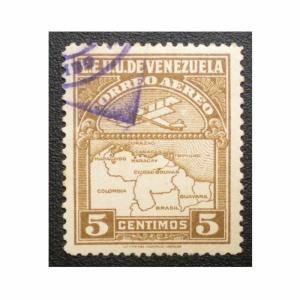 STAMP FROM VENEZUELA 1930. SCOTT # C1 AIR MAIL. USED. ITEM 2