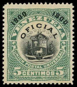 VENEZUELA Sc O14 M/H NO GUM - 1900 5c - Coat of Arms - OFFICIAL Stamp