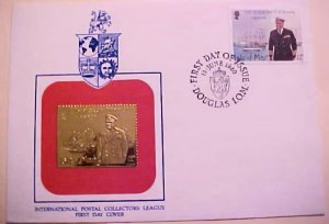ISLE OF MAN FDC GOLD FOIL 1980