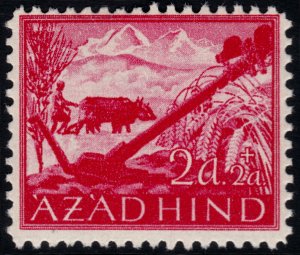 ✔️ GERMAN NAZI AZAD HIND 1943 - NATIONAL INDIA FARMER AND OXES - MI. II ** MNH