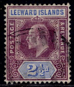 LEEWARD ISLANDS EDVII SG32, 2½d dull purple & ultramarine, FINE USED. Cat £50.