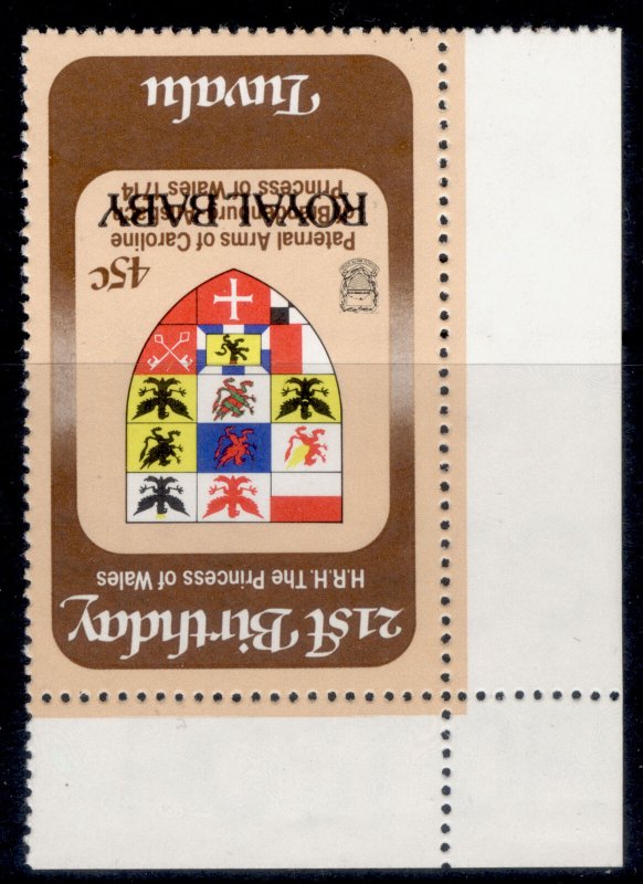 TUVALU QEII SG190w, 1982 45c, NH MINT. Cat £12. WMK INVERTED