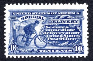 US 1917 10¢ Special Delivery Stamp #E11 Ultramarine RARE PINK BACK MH CV $125