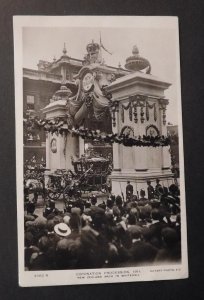 1900s Royalty Postcard Cover RPPC England Newcastle Tyne Coronation Procession