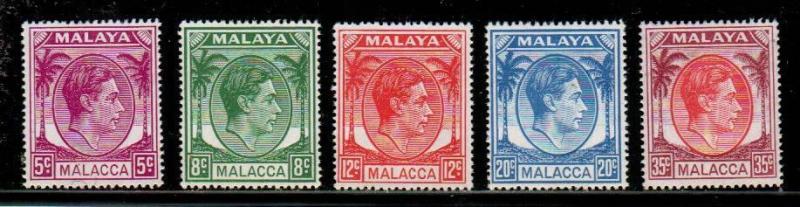 Malaya-Melacca Melaka Scott 22-6 Mint NH (Catalog Value $26.75)