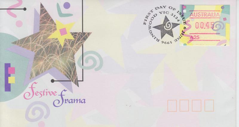 1996 Australia Festive Frama Label FDC  